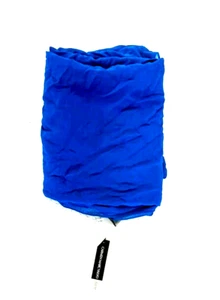 CARMEN MARC VALVO 100% Silk Pareo Cover Up Long Sarong Scarf Blue 70"X45" - Picture 1 of 7