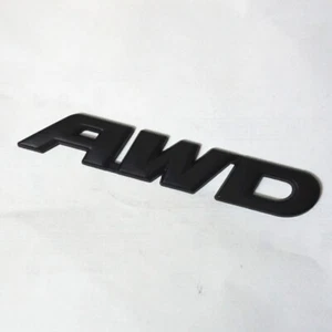 1x Matte Black Big AWD Metal Badge Sticker Emblem Decal Motors 3D Engine Vehicle - Foto 1 di 17