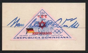 Olympian Hans Günter Winkler autograph on his Dominican Republic 1958 Scott CB7 - Picture 1 of 3