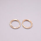 Pure 18K Rose Gold Lucky Full Star Hoop Earrings Stamp Au750 For Woman