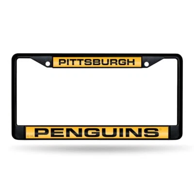 Pittsburgh Penguins NHL Black Painted Metal Laser Cut License Plate Frame - Image 1 of 4