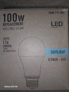 (8-Pk) LED Light Bulb Daylight Energy Efficient A19 100W - Picture 1 of 2