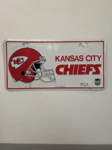 Kansas City Chiefs 1996 License Plate NFL Helmet Logo Vintage - Picture 1 of 1