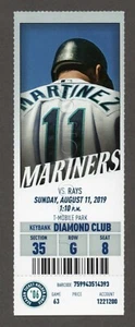 Boleto completo Mariners vs Rays 2019 8/11 Edgar Martinez Drive Sign Diamond Club - Imagen 1 de 12
