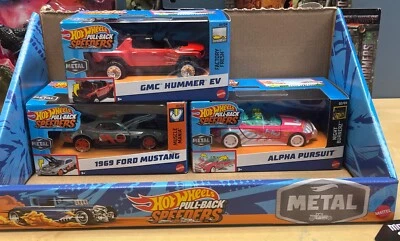NEW Hot Wheels Pull-Back Speeders Lot Red Hummer Ford Mustang Alpha Pursuit - Image 1 of 4