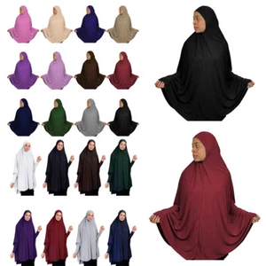 Mujeres Musulmanas Largo Khimar Hijab Bufanda Oración Instantánea Sobre la Cabeza Vestido Envoltura - Imagen 1 de 44