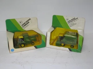 1/80 JOHN DEERE TITAN YELLOW TOP w/GRAIN HEAD & 1/80 COTTON PICKER NIB 1986 - Picture 1 of 2