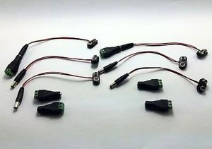 6 pcs – 9 volt battery clips & female adapter terminal block LED lighting parts - Picture 1 of 4