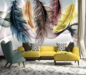 3D Soft Feathers I7339 Wallpaper Mural Self-adhesive Removable Sticker Erin - Picture 1 of 11