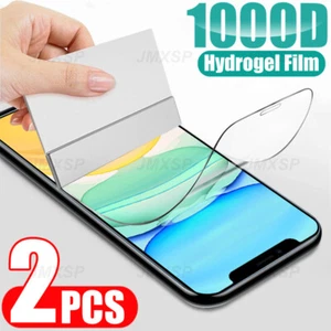 2Pcs Full Cover Hydrogel Film on the For iPhone 8 7 6 6S Plus 5 SE 11 12 13 mini - Photo 1 sur 12