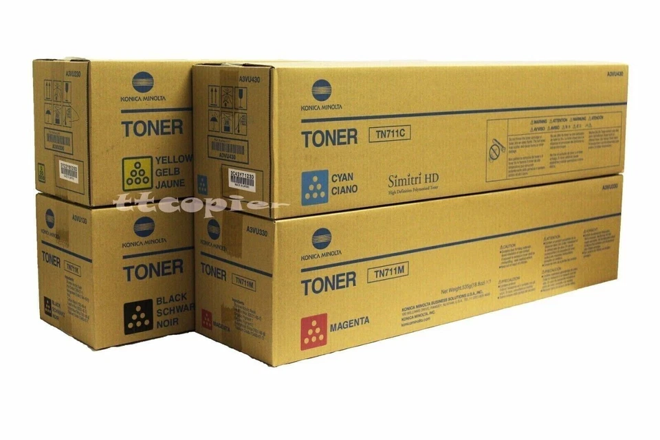 Tóner Konica Minolta TN711 CMYK bizhub C654, C654e, C754, C754e ¡Envío el mismo día!! Foto 1 de 1