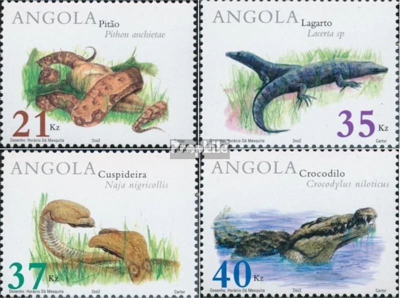 angola 1674-1677 (complète edition) neuf avec gomme originale 2002 reptiles - Photo 1/1