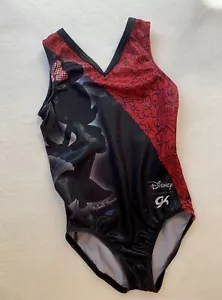 GK Elite DISNEY Leotard Gymnastics MINNIE MOUSE SILHOUETTE Red Black Bow SZ: CS - Picture 1 of 7