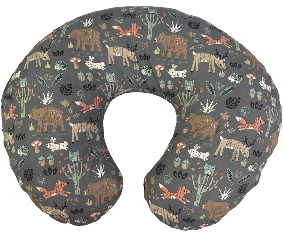SOLO FUNDA - Almohada de lactancia Boppy extraíble gris bosque animales ENVÍO GRATUITO  Foto 1 de 4