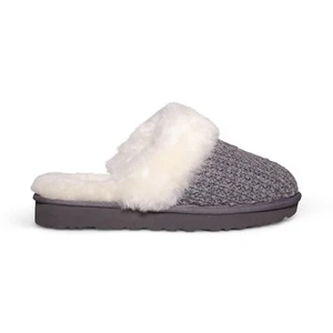 UGG COZY KNIT CHARCOAL SHEEPSKIN CLASSIC COMFORT WOMEN'S SLIPPERS SIZE US 7 NEW - Picture 1 of 5