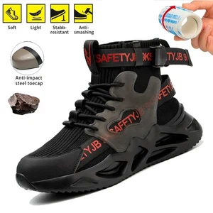 Mens' Sneakers Safety Work Shoes Steel Toe Anti-smash Boots Indestructible Shoes - Picture 1 of 37