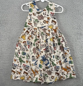 Vestido Toy Story Tweedle Beedle Blanco Pesado Correa Niñas 5T AOP Arco Woody Buzz Rex - Imagen 1 de 7