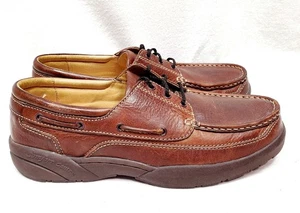 Mens Dr. Comfort Patrick Boat Shoes Loafers Size 10.5 M Brown Leather - Picture 1 of 9
