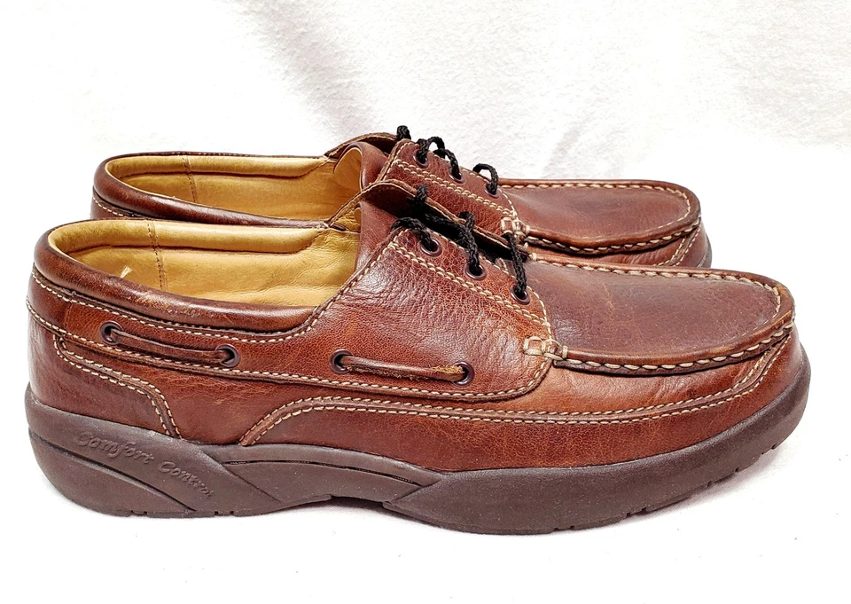 Hombre Dr. Zapatos Mocasines Comfort Patrick Barco Talla 10.5 M Cuero Marrón Foto 1 de 4