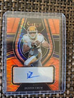 2022 Panini Select Draft Picks Orange Pulsar Prizm 11/30 Dustin Crum RS-DCR Auto - Image 1 of 4