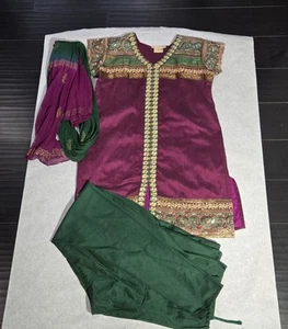 JIYYA ART Womens Pakistani Indian Plazo Pant Suit Dress Pants Scarf  Size XL  - Picture 1 of 17