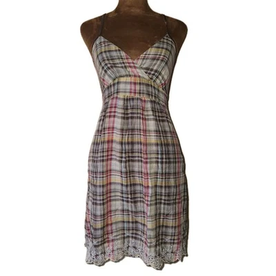 Vestido Babydoll Y2K Rue 21 Talla S Cuadros Grunge Algodón Ligero De Colección  Foto 1 de 4