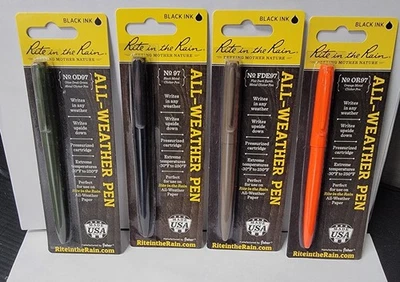 Pluma Rite in the Rain Pluma Clicker de Metal - Tinta Negra - Negra, Naranja, FDE, OD Verde Foto 1 de 2