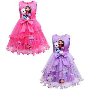 Gabby's Dollhouse Cosplay Girls Princess Dress Kid Party Fancy Skirt Tulle Dress - Picture 1 of 18