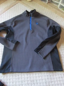 Spyder Sweater Adult 2XL Grey Fleece Lined Quarter Zip Pullover Sweatshirt Mens - Picture 1 of 2