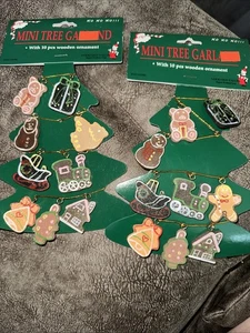 2 Vintage 60er Jahre Holz Christbaumschmuck Deko Lametta Girlande Beschreibung lesen - Bild 1 von 5