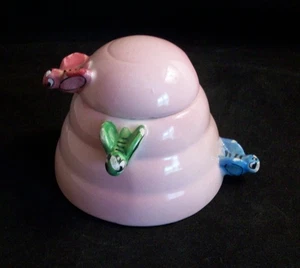VINTAGE Menschik Goldman CERAMIC BEEHIVE HONEY POT JAR w/ LID BEE DESIGN - Picture 1 of 9