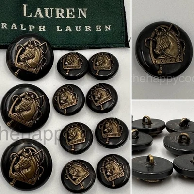 RALPH LAUREN BLAZER REPLACEMENT BUTTONS VINTAGE POLO HORSE HEAD MARBLED 3D SET - Image 1 of 4