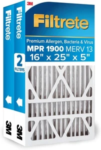 Filtro de aire para horno 16x25x5 MERV 13 protección contra alérgenos y bacterias paquete de 2 - Imagen 1 de 9
