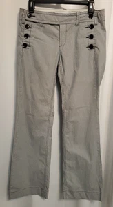 Pantalones Anthropologie G1 Sailor Goods para mujer azul marino a rayas finas tiro bajo talla 6 - Imagen 1 de 13