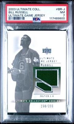 2003 Ultimate Collection Bill Russell Ultimate Game Jersey /200 PSA 7 Celtics - Image 1 of 2
