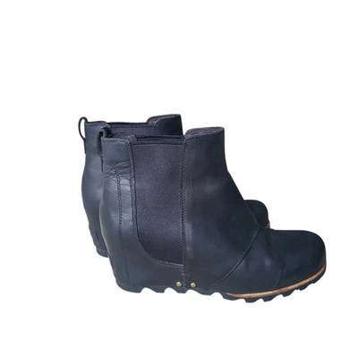 Botas de cuero de invierno Sorel Lea con cuña negras talla 10 Foto 1 de 4