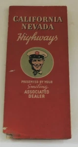 1936 FLYING A CALIFORNIA NEVADA HIGHWAYS ROAD MAP - Picture 1 of 2