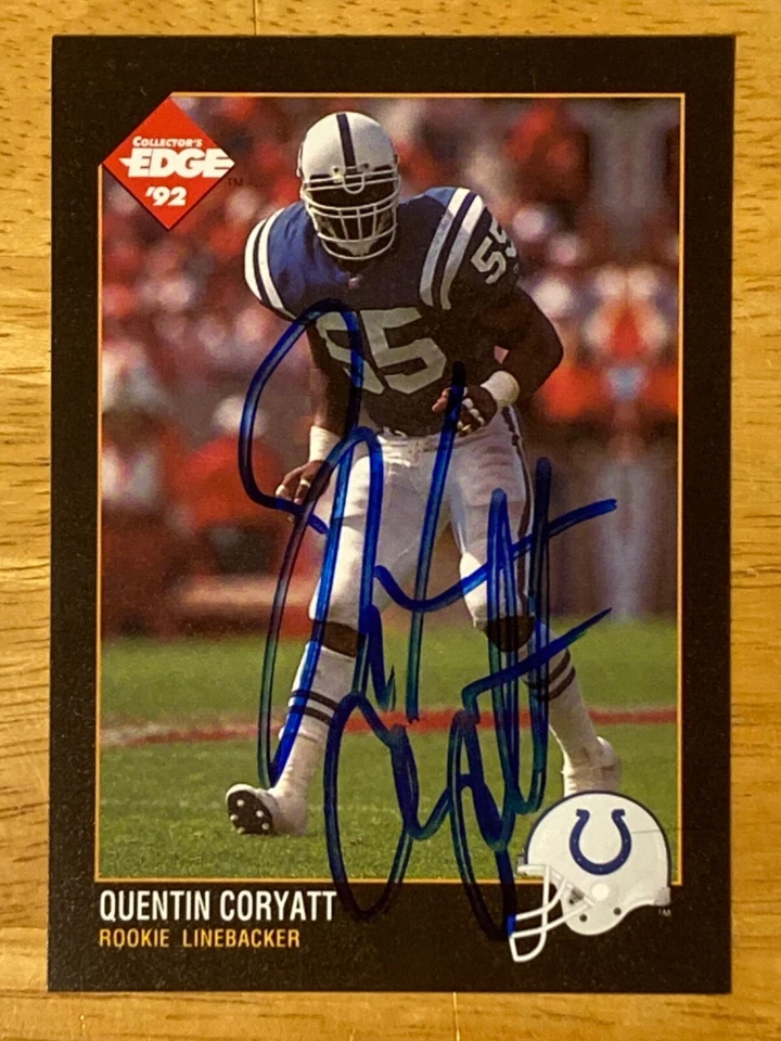 Hand SIGNED Quentin Coryatt 1992 RC Rookie Collector's Edge 223 - Image 1 of 2