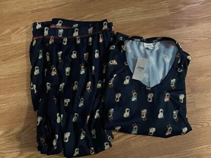 New Jenni Women's Long Sleeve & Pants PUGS Print2 Piece Pajama Set Blue Size 3XL - Picture 1 of 4