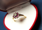 9 Karat Gold Rubin & Diamant gestempelter Ring Größe R