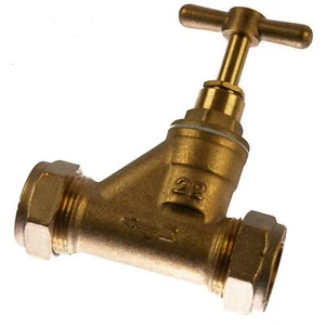 22mm Brass Stopcock Compression CxC Stop Tap BS1010 Plumbing Fitting - Picture 1 of 1