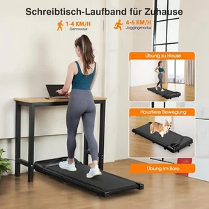 Indoor Motorisiertes Laufband LCD-Display Elektrisches Walkpad Fitnessgerät Grau - Bild 1 von 25