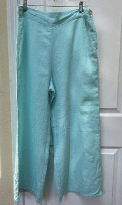 Calça Russ Berens Malibu Feminina Tamanho G Mistura de Linho Água Verde Viagem Roupa de Praia Boho - Imagem 1 de 4