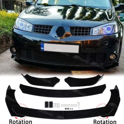 DREAMIZER For Renault Megane MK2 Gloss Black Front Bumper Spoiler Lip Splitter Body Kit