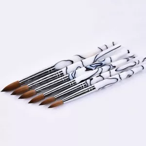 Black/White Marble Kolinsky Nail Brush For Acrylic Application Extension 6-24 A - Picture 1 of 4