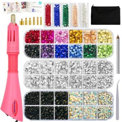 Hotfix Rhinestones Applicator with 5200 Pcs Hot Fix Crystals  Assorted Colors  - Image 1 of 4