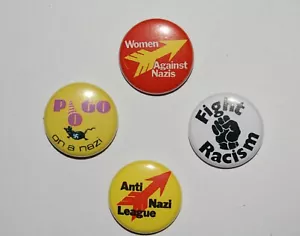 ANTI-FASCIST Button Badge 25mm / 1 inch RETRO EQUALITY ANTI-RACISM - Picture 1 of 7