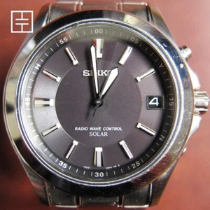 SEIKO 7B22-0AY0 Solar Radio Wave Control Stainless Steel Men's Watch - Foto 1 di 9