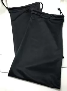 Order-Buy Stout Large Black Microfiber Pouch Tote Drawstring Qty 2 Size 8.5"x 5” - Picture 1 of 4