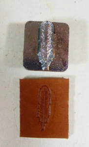 8502 Eagle Feather 1"x 1 1/8" DISCONTINUED Craftool Co. Leather Stamp - Picture 1 of 2